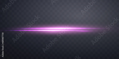Wallpaper Mural Pink horizontal lensflare. Light flash with rays spotlight. Pink glow flare light effect. Vector illustration. Isolated on dark transparent background. Torontodigital.ca