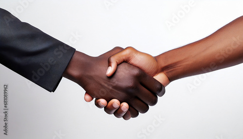 Apretón de manos entre hombres de raza negra