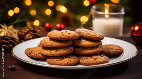 Ginger cookies on a festive decorated Christmas table