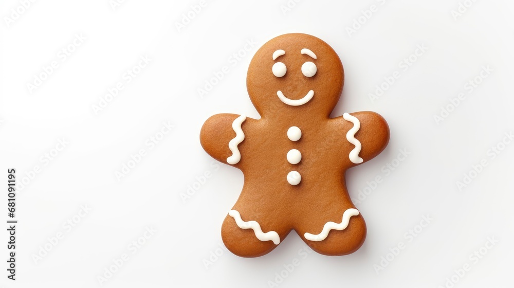 Gingerbread cookie man isolated on white background