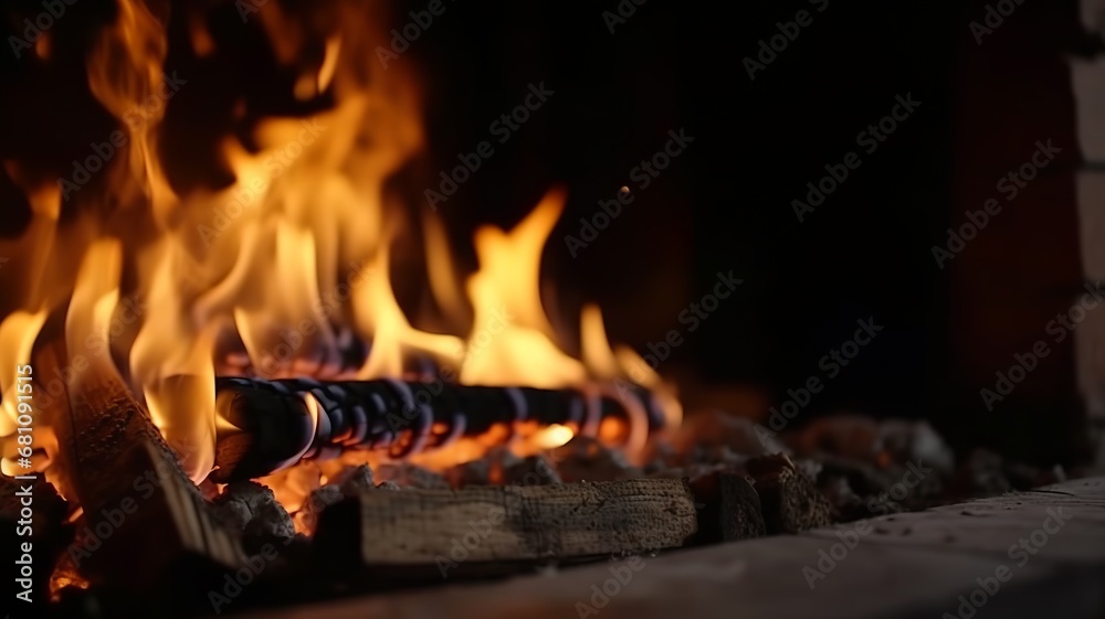 a close-up shot of a campfire reflects warmth even in the cold a close-up shot of a campfire reflects warmth even in the cold