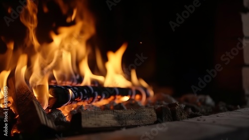 a close-up shot of a campfire reflects warmth even in the cold