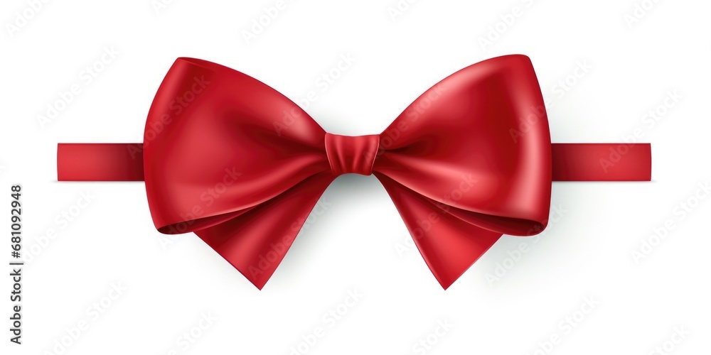 A simple and elegant red bow placed on a clean white background. Perfect for gift wrapping, holiday decorations, or adding a touch of sophistication to any design project. A simple and elegant red bow placed on a clean white background. Perfect for gift wrapping, holiday decorations, or adding a touch of sophistication to any design project.