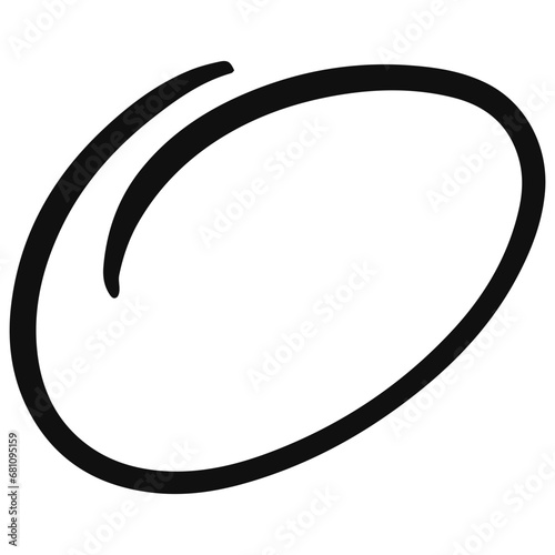 Hand drawn circle line art style vector art