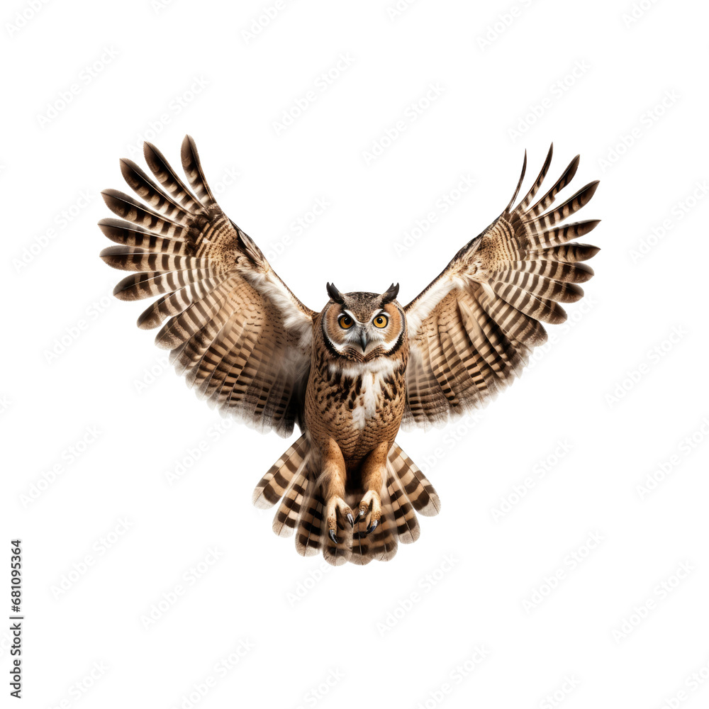 owl isolated on a transparent or white background as PNG clipart 300 DPI