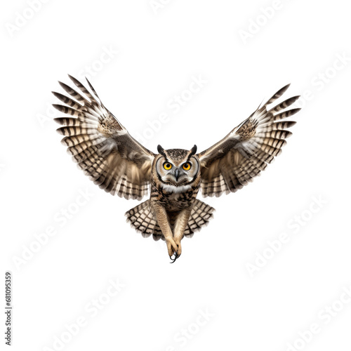 owl isolated on a transparent or white background as PNG clipart 300 DPI