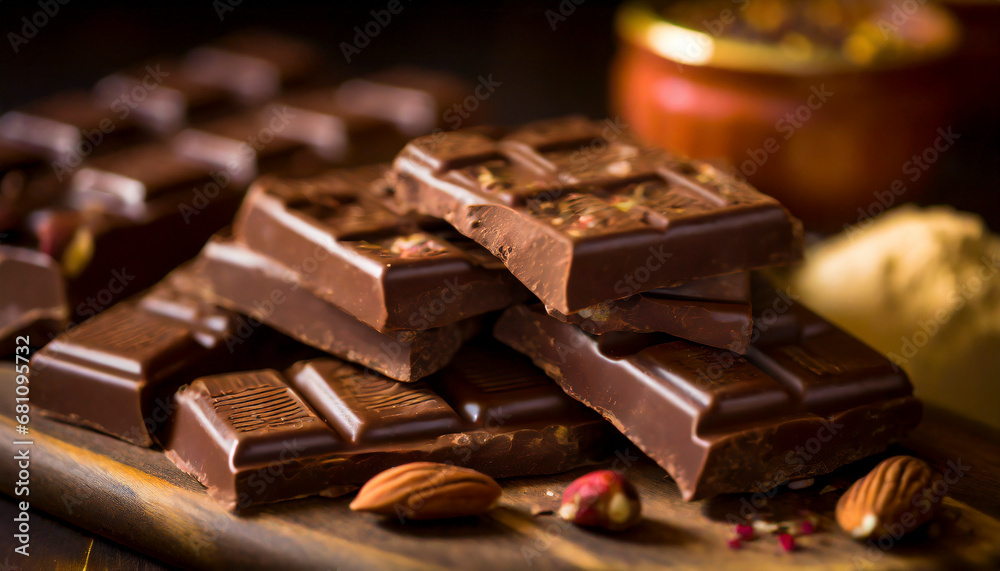 chocolate and nuts, sweet food concept chocolate and nuts, sweet food concept