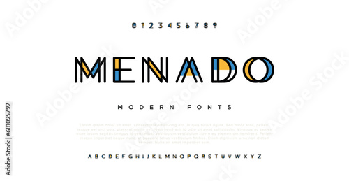 Modern, futuristic modern geometric font