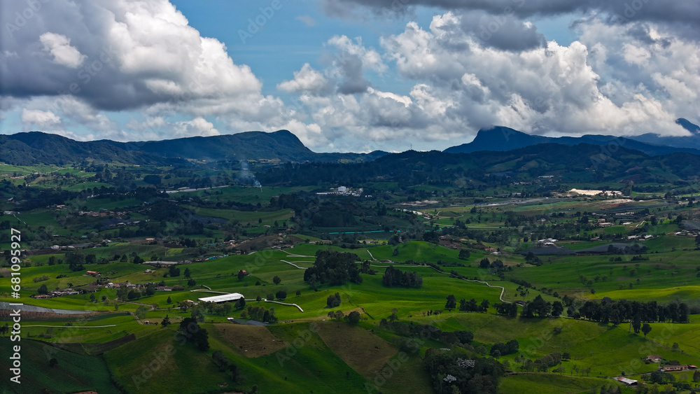 Hermoso paisaje en las montañas cerca  a la Unión, Antioquia, Colombia.