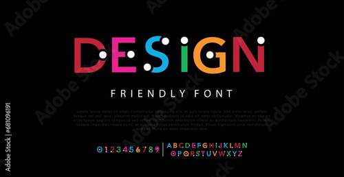 Design Modern abstract digital alphabet font. Minimal technology typography, Creative urban sport fashion futuristic font and with numbers. vector illustration.