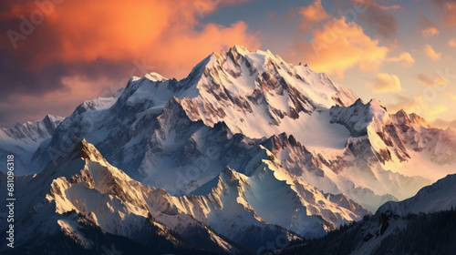 K2 mountain in the winter