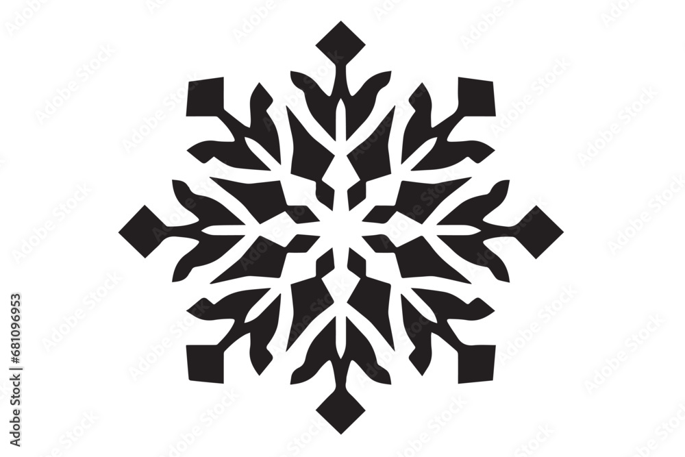 Winter Snowflake, Snow Design of Ice Crystal, Template for plotter laser cutting of paper, metal engraving, sign, wood carving, cnc, Generative AI Winter Snowflake, Snow Design of Ice Crystal, Template for plotter laser cutting of paper, metal engraving, sign, wood carving, cnc, Generative AI