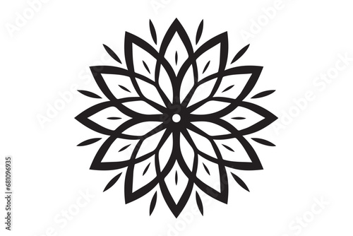 Winter Snowflake, Snow Design of Ice Crystal, Template for plotter laser cutting of paper, metal engraving, sign,  wood carving, cnc, Generative AI