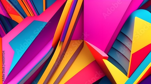 3d rendering of abstract geometric shapes. Colorful background design.