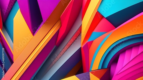 3d abstract background. Colorful geometric shapes. Vector illustration.