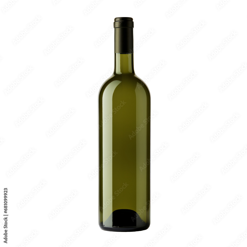Wine bottle isolated on transparent background. AI generated. Wine bottle isolated on transparent background. AI generated.