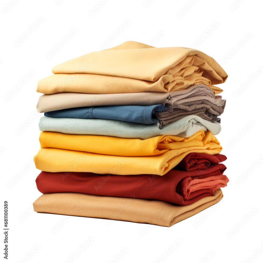 Folding of clothes isolated on transparent background. AI generated. Folding of clothes isolated on transparent background. AI generated.
