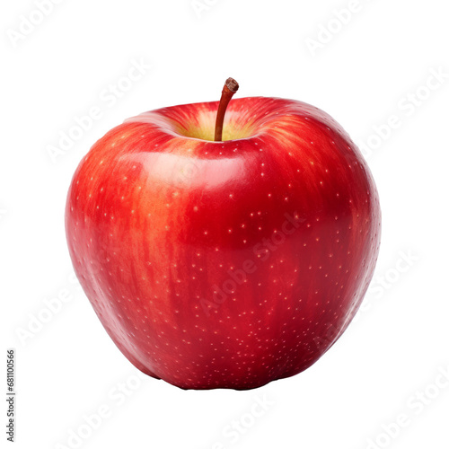 A red apple isolated on transparent background. Ai generated.