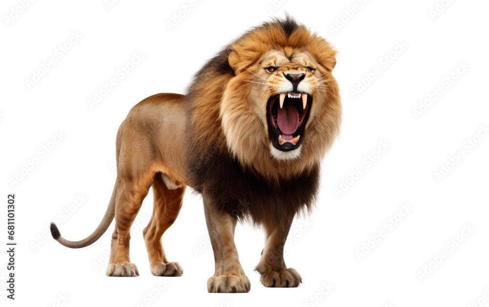 Majestic Roar Lion Stuffed Animal on a White or Clear Surface PNG Transparent Background