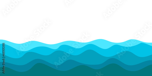 Water wave background vector illustration. Abstract blue and white background with copy space.