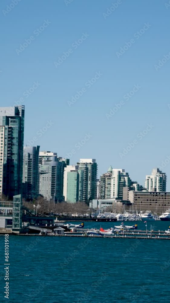 various recognizable places and attractions of Vancouver in Canada city center parks places for people to walk roads in spring good weather clean downtown blue sky huge buildings. skyscrapers various recognizable places and attractions of Vancouver in Canada city center parks places for people to walk roads in spring good weather clean downtown blue sky huge buildings. skyscrapers