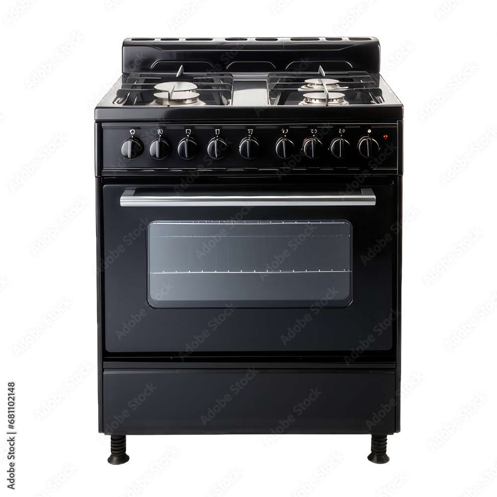 black Stove on transparent baground