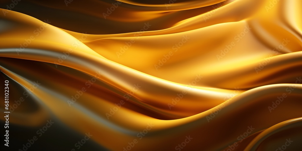 Fabric gold color Cloth Flowing on Wind Textile Wave Flying movement 3d rendering abstract fashion background