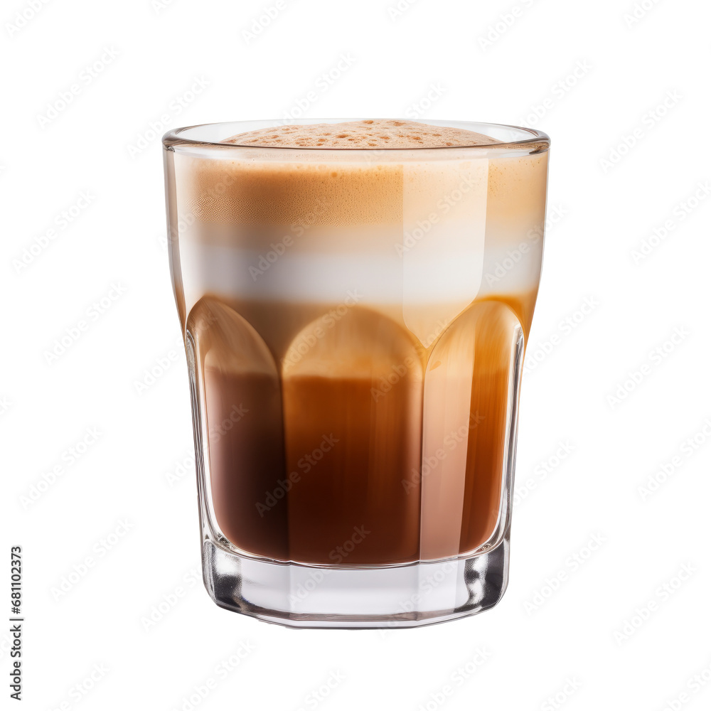Cortado coffee isolated on transparent background. AI generated. Cortado coffee isolated on transparent background. AI generated.