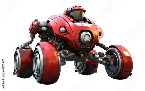 Futuristic Speedster RoboRacer on a White or Clear Surface PNG Transparent Background