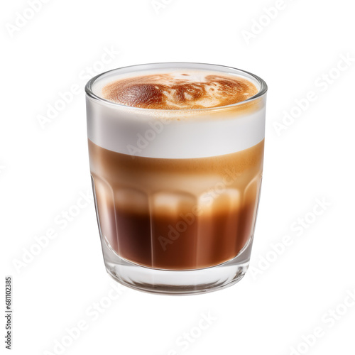Cortado coffee isolated on transparent background. AI generated.