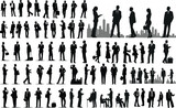 silhouettes of people silhouette people business illustration men vector person vector set