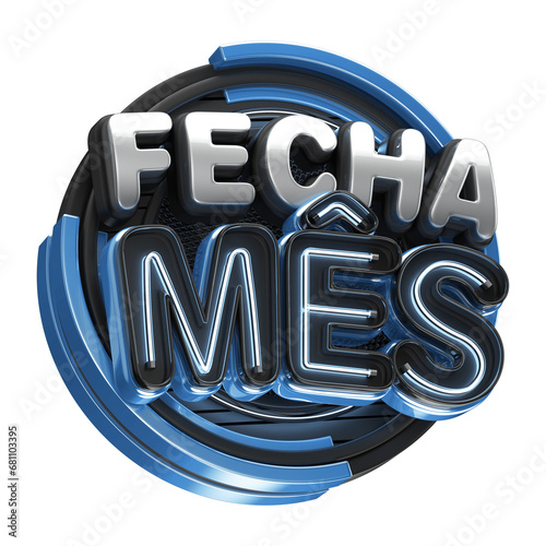 FECHA MêS SELO 3D METAL NEON