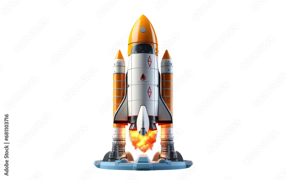 Naklejka premium Futuristic Space Discovery RocketRider Exploration on a White or Clear Surface PNG Transparent Background
