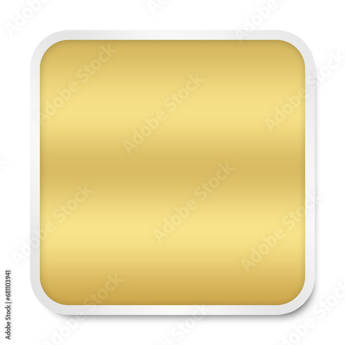 Luxury golden square shape design transparant vector, shape square gold design template, gold button element Square