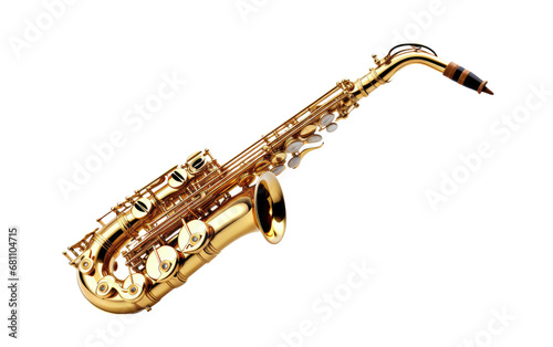 Soulful Serenader Elegant Saxophone on a White or Clear Surface PNG Transparent Background