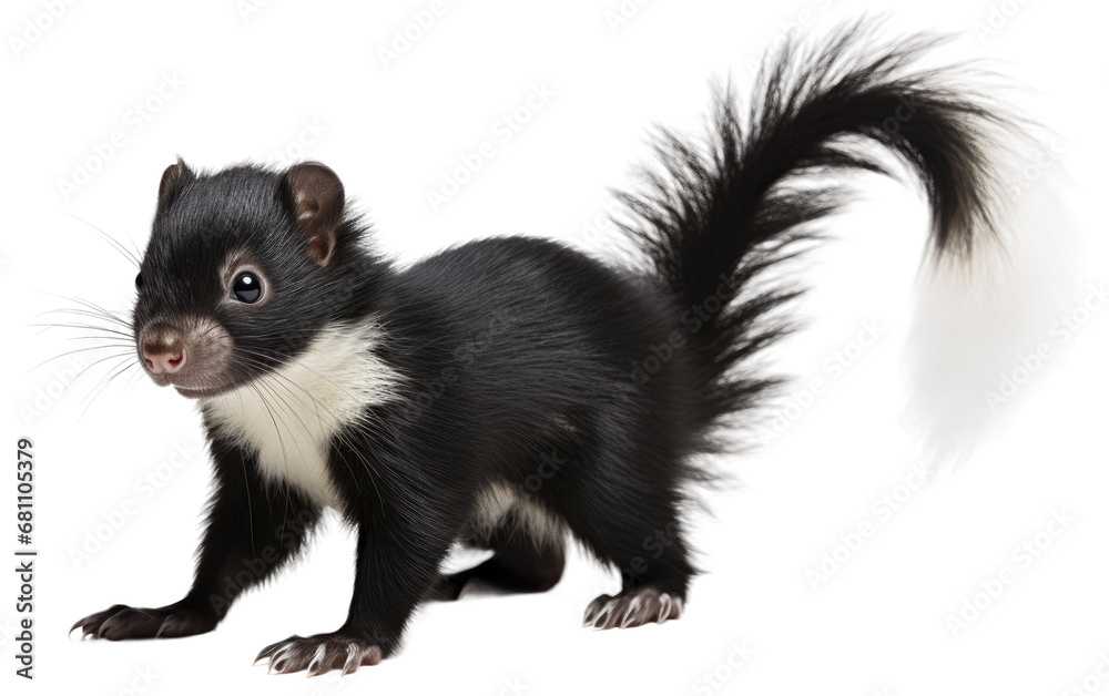 Scurrying Skunk Plushie Cuddly Critter Charm on a White or Clear Surface PNG Transparent Background Scurrying Skunk Plushie Cuddly Critter Charm on a White or Clear Surface PNG Transparent Background