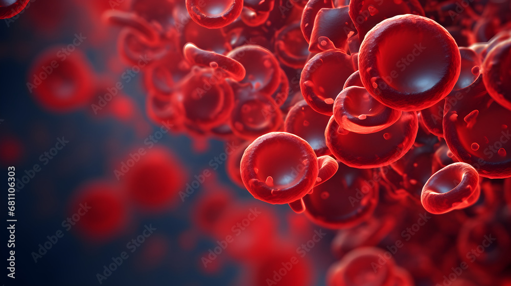 View of blood under a microscope View of blood under a microscope