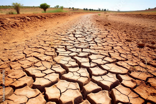 Cracked land lacks water in summer