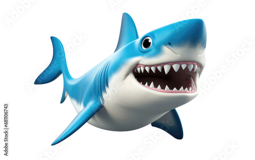 Happy Ocean Playmate Smiling Shark Toy on a White or Clear Surface PNG Transparent Background