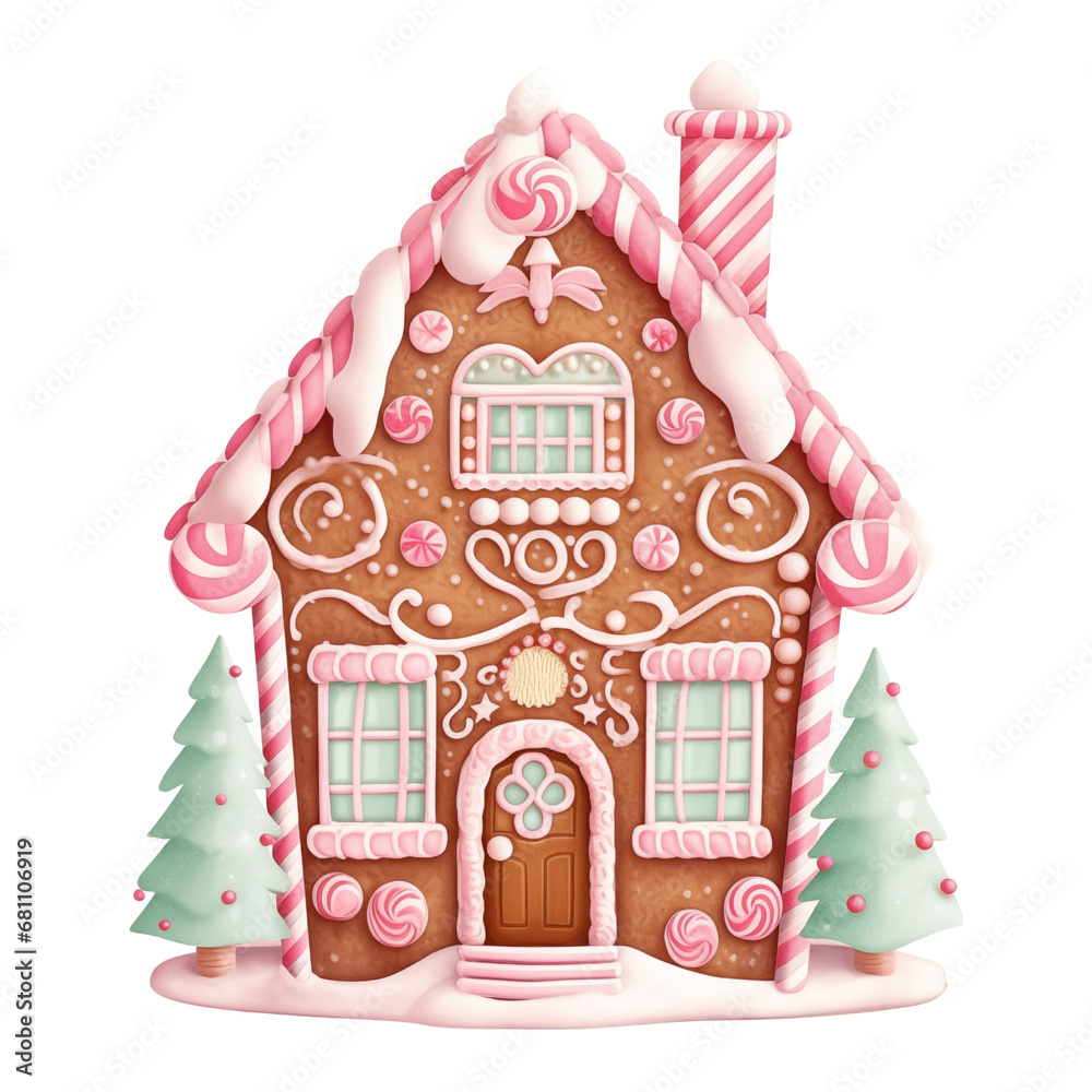 Naklejka premium christmas gingerbread house