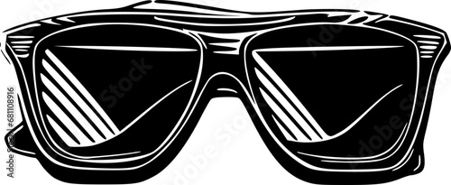Vintage Fashion Trend Sunglasses Outline Icon In Hand-drawn style