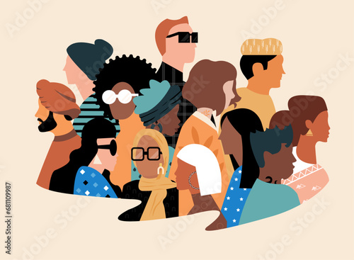 Flat illustration about diverse,  inclusion and togetherness without barrier