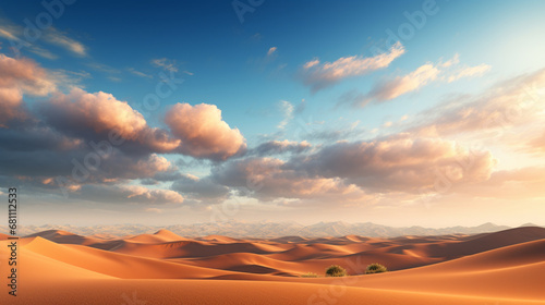 Evening view of desert with clouds sky © Love Mohammad