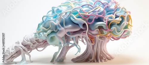 A Lifelike Model of the Human Brain Showcasing its Complex Structures and Functions