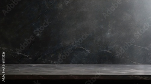 sleek marble counter top contrasting against a dark backdrop © Yacine