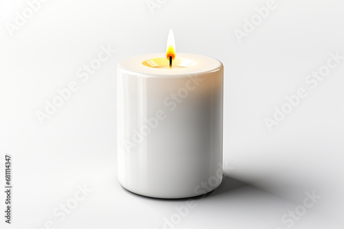 Candle isolated white background