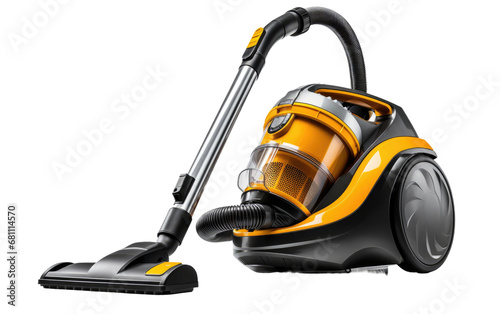 A Realistic Depiction of the Modern Vacuum Cleaner on a Clear Surface or PNG Transparent Background. photo