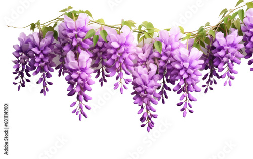 Unveiling the Ethereal Beauty of Wisteria in High Resolution on a Clear Surface or PNG Transparent Background.