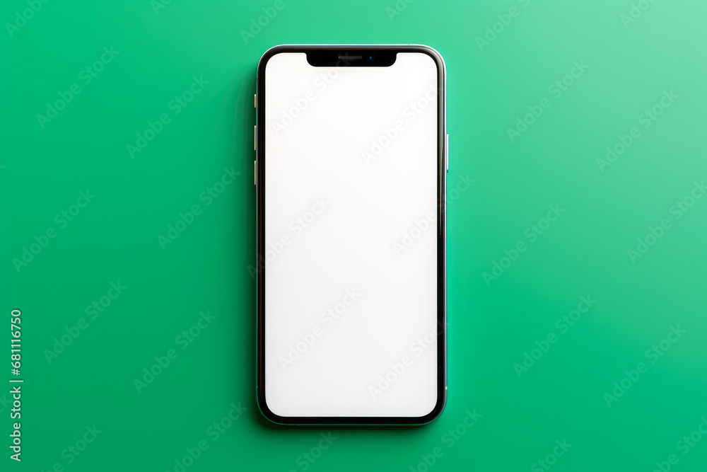 Mobile Phone Product Shot Against Green Gradient Mobile Phone Product Shot Against Green Gradient