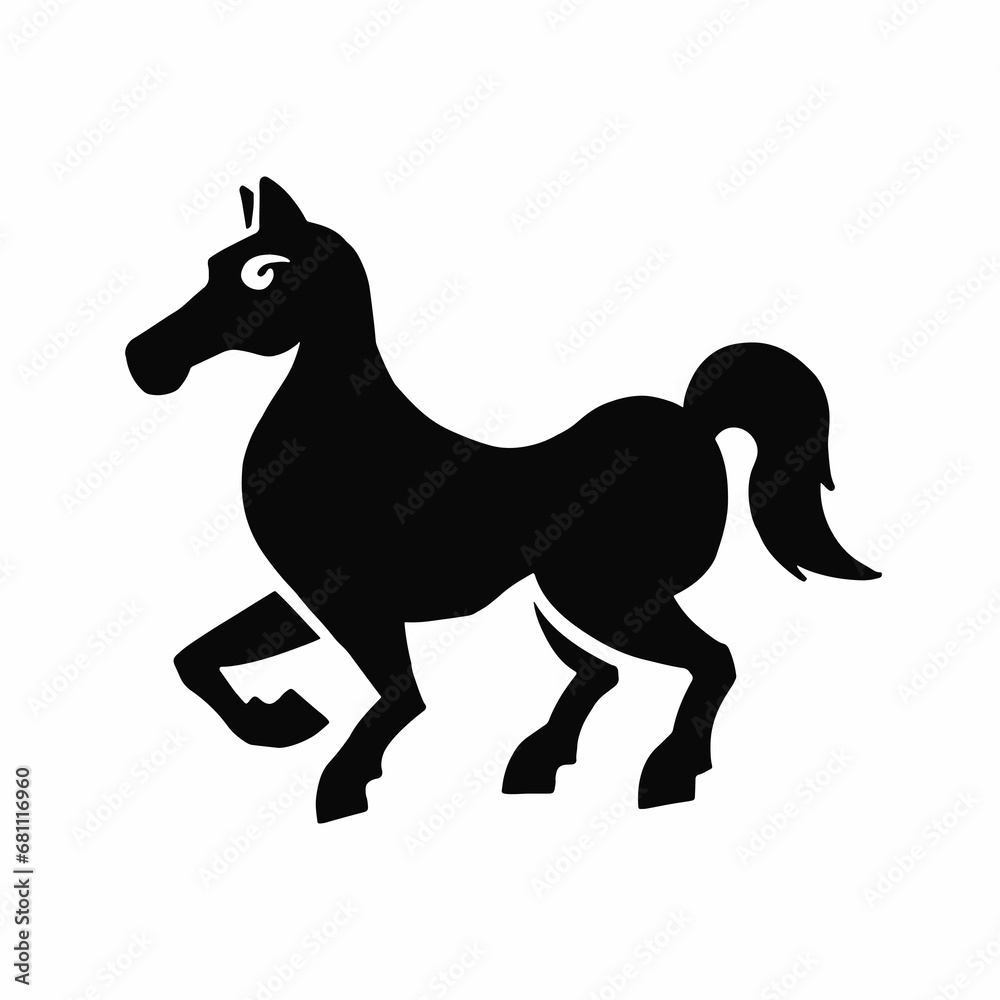Horse silhouette, horse, symbol, vector illustration
